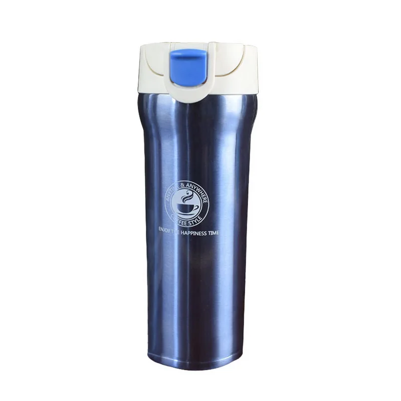 blue Urijk 400/500 мл вакуумные термосы для автомобиля кофейные кружки двухслойные из нержавеющей стали Портативный стакан Термос Чашка термическая чашка - Цвет: blue