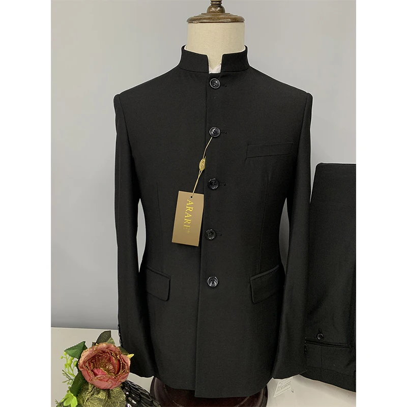 2021 Новое поступление мужской костюм в китайском стиле Стиль со стоячим