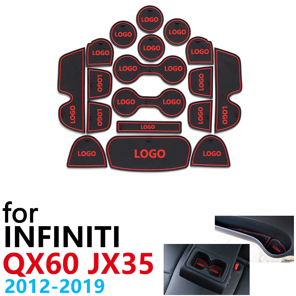 Противоскользящий резиновый коврик для подушек на дверях Infiniti QX60 JX35 QX 60 JX 35 2012 ~ 2019
