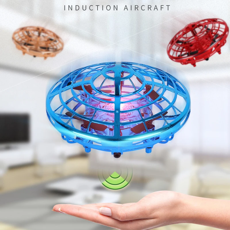 

Electronic induction aircraft UFO Model airplane Hand feeling Flying Gesture Sensor Smart Flying Saucer with LED Lights Mini boy