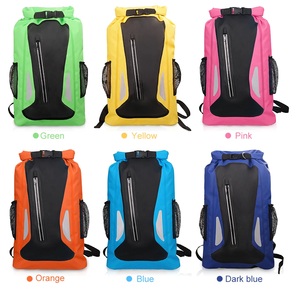 

Outdoor Waterproof Dry Bag 25L Reflective Dry Sack Roll Top Dry Sack Lightweight Camping Gear Bag Mountaineering Bag