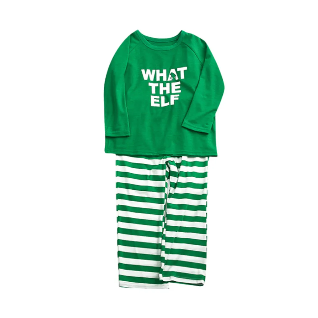 Рубашка для родителей и ребенка хлопковый топ + штаны в полоску Рождественская