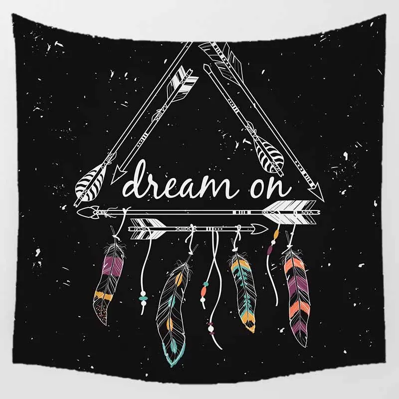 Единорог Луны перо стене висит гобелены домашний декор для стен Шелковый гобелен