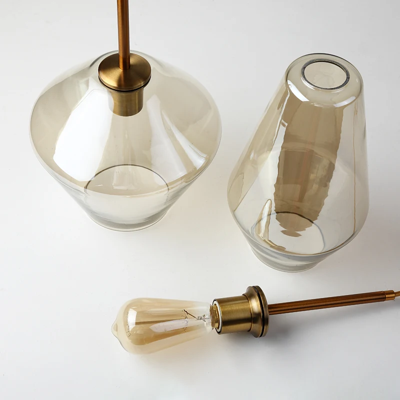 Luces colgantes nórdicas, lámpara colgante de cristal moderna para dormitorio, comedor, decoración de Loft, Bar, suspensión