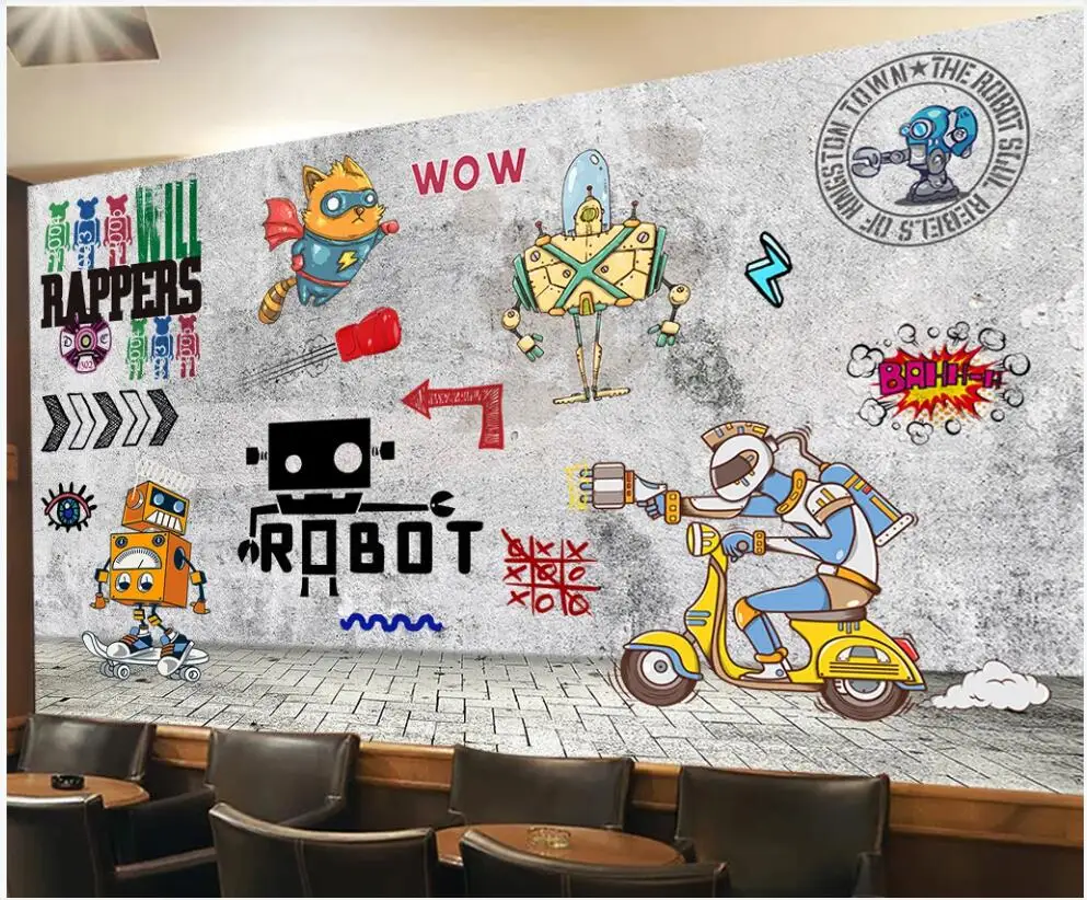 3d настенная роспись на стену пользовательские обои ретро ностальгия граффити