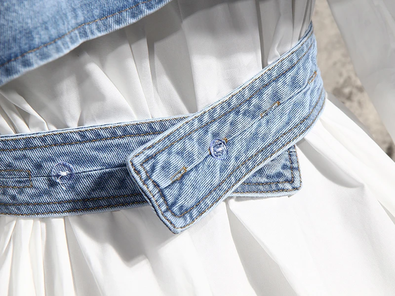 

Irregular Cross Denim Coat for Women High Waist Hollow Out Casual Short Tops Female 2021 Summer Fashion New Style