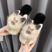 fashion contton warm winter slippers women plush slippers indoor floor flat soft ladies female mouse design plush shoes