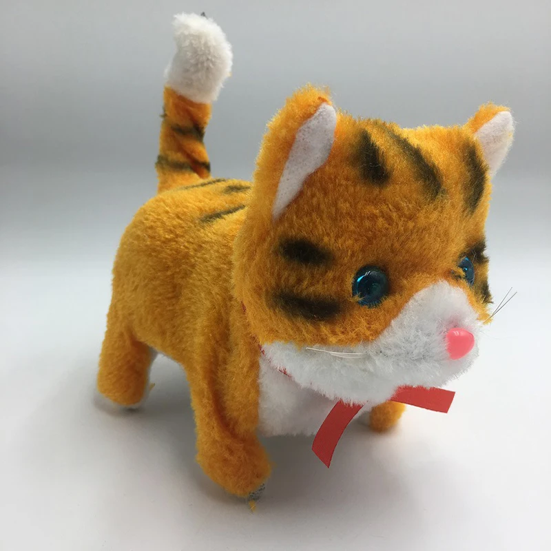 Электронные Домашние Животные Кошки куклы кошка мяут детская игрушка Быстрая батарея плюшевая прогулочная лай электронная кошка рождество день рождения игрушки
