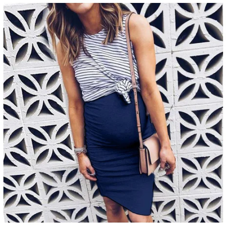 Платья для беременных женское платье с имитацией двух предметов летнее