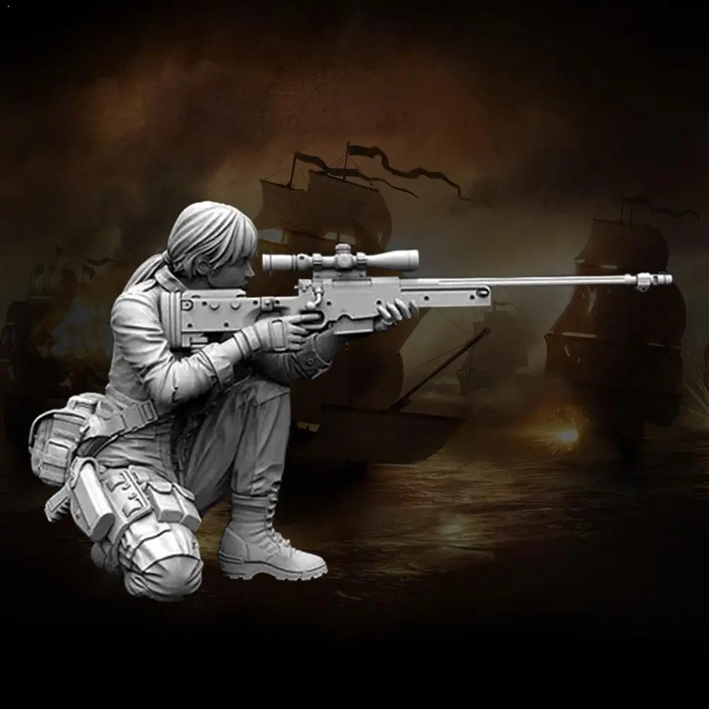 

YUFAN 1/35 женский Снайпер Смола Солдат 5 см самодельный A-116 упаковка Смола Модель игрушки эпоксидной смолы включают в себя натуральная статичес...