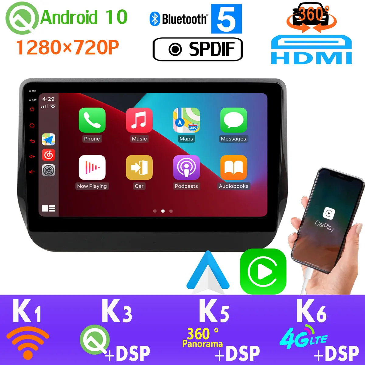 1280*720P Android 10 0 автомобильный мультимедийный плеер для Hyundai H1 Grand Starex GPS Радио CarPlay HDMI