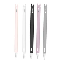 cute rabbit ear anti scroll soft silicone protective sleeve pouch case skin nib cover for apple i pad pro pencil 2nd