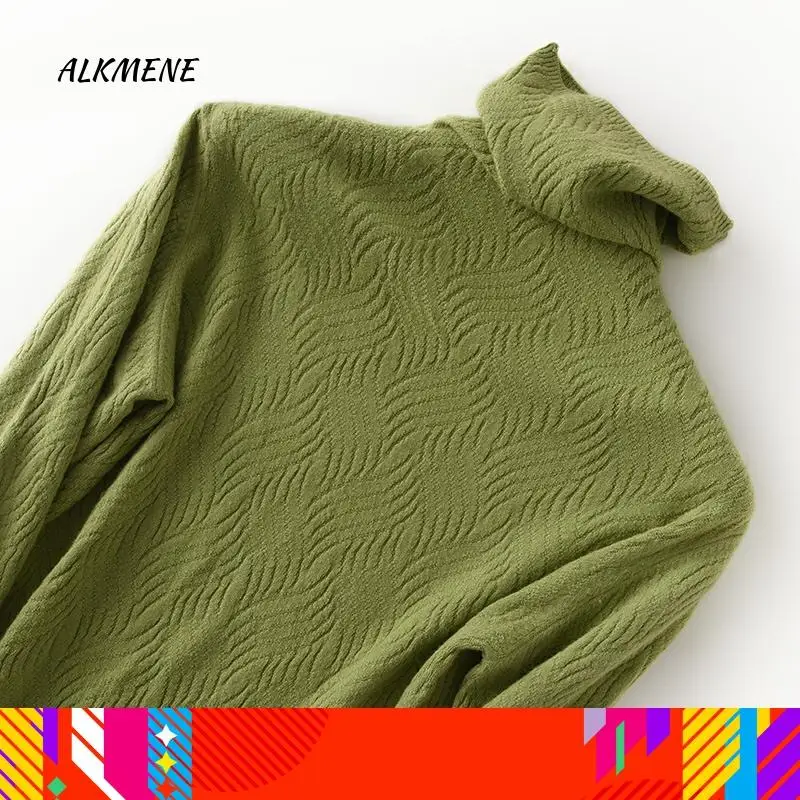 Autumn and winter new pile of high collar dark knit pullover women ALKMENE 2019 sexy fashion slim bottoming sweater | Женская одежда