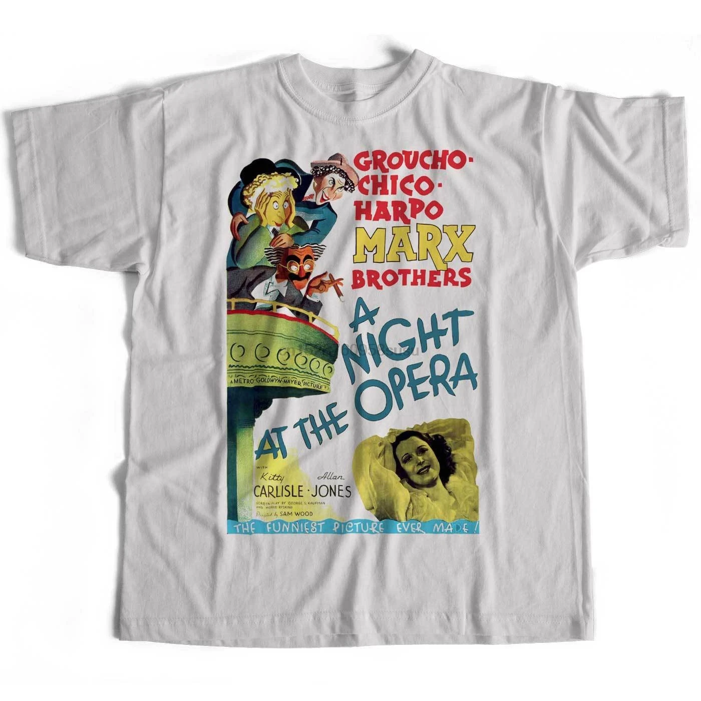Футболка с надписью The Marx Brothers-A Night At Opera Poster культовый фильм queen принт на заказ