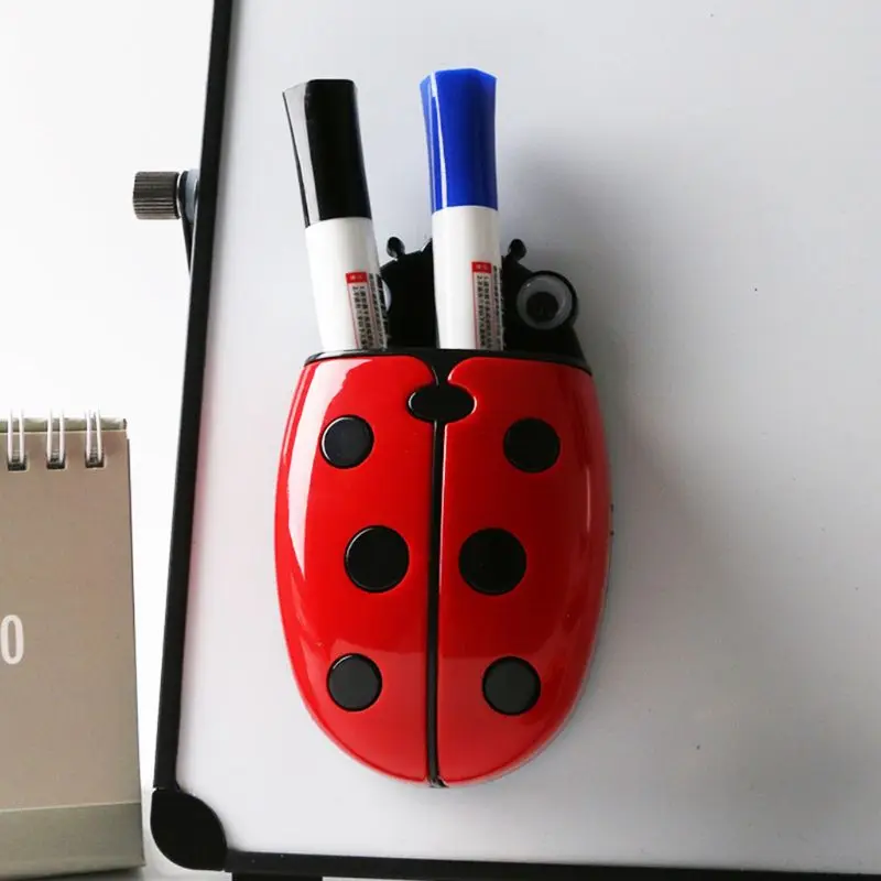 Cute Ladybug Fridge Magnetic Storage Box Eraser Whiteboard Pen Organizer Save Space Kitchen Container Holder |