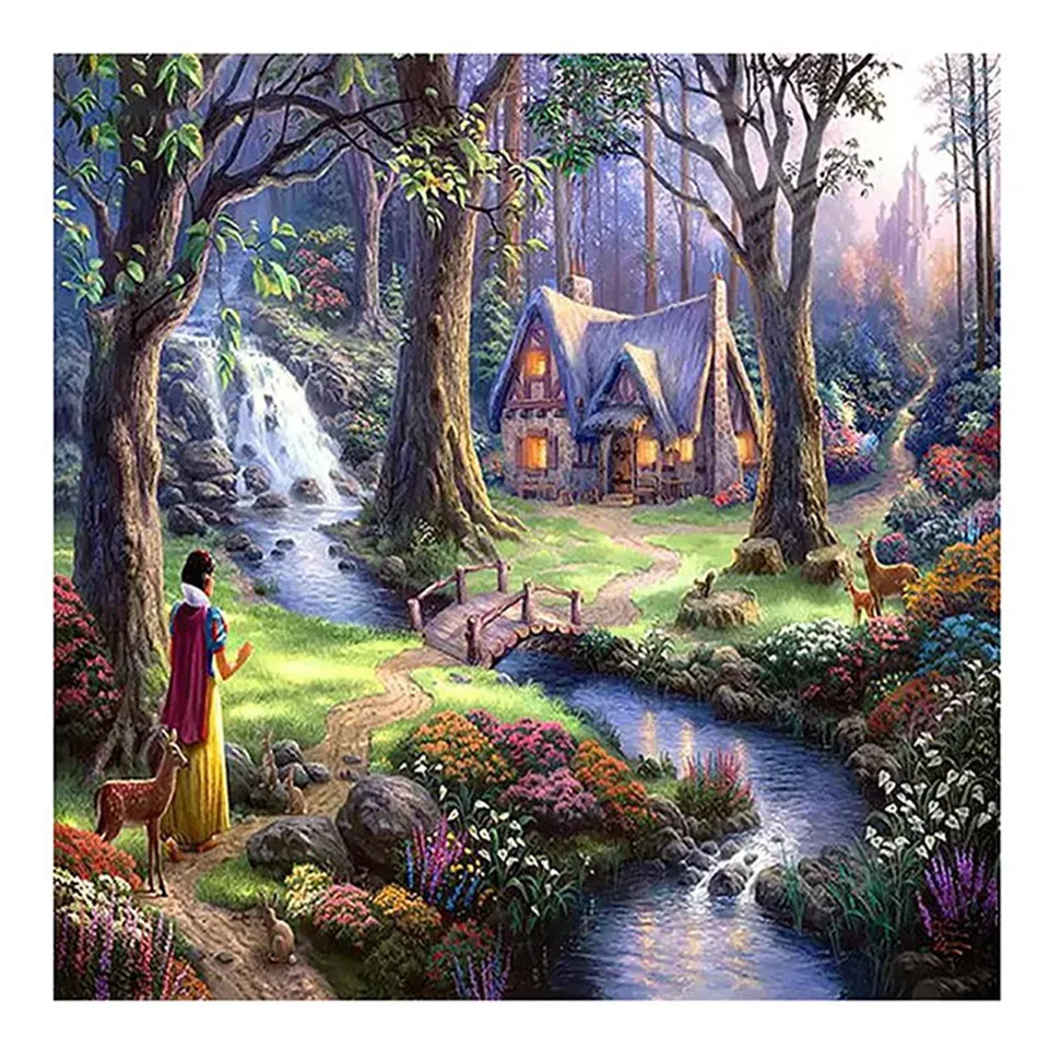 

New Home 5D DIY Diamond Painting Kit Full of Diamond Inlay Embroidered Cross Sticker Landscape Forest Mural Home Supplies Gift
