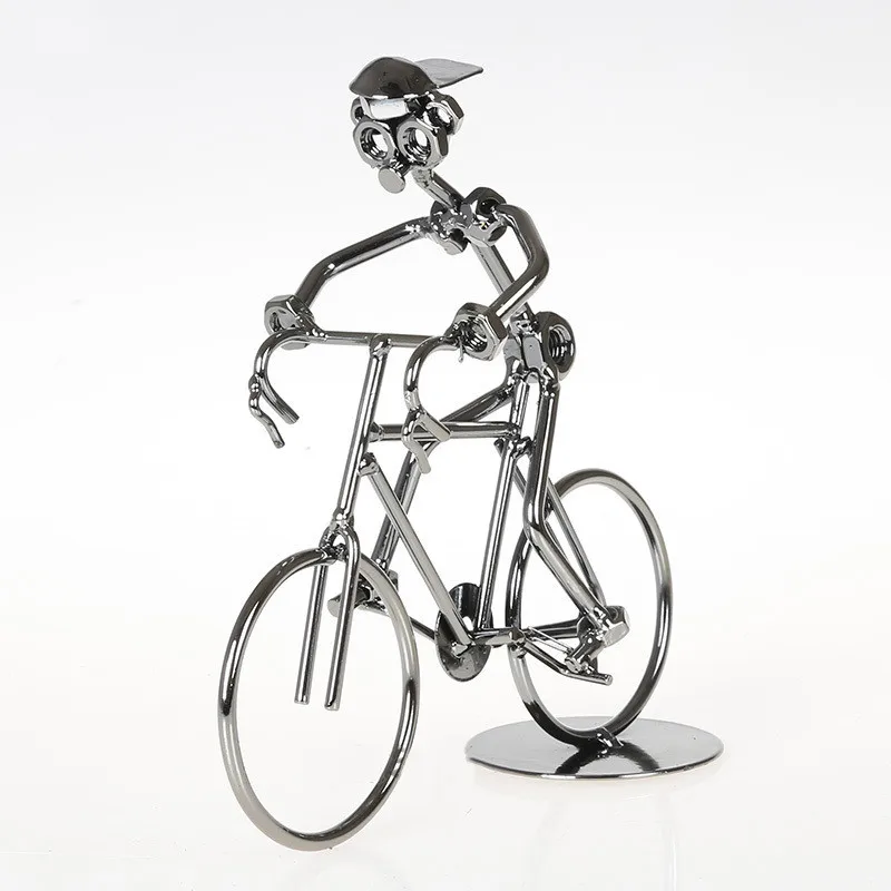 Креативная металлическая скульптура для велосипедистов статуя велосипедиста