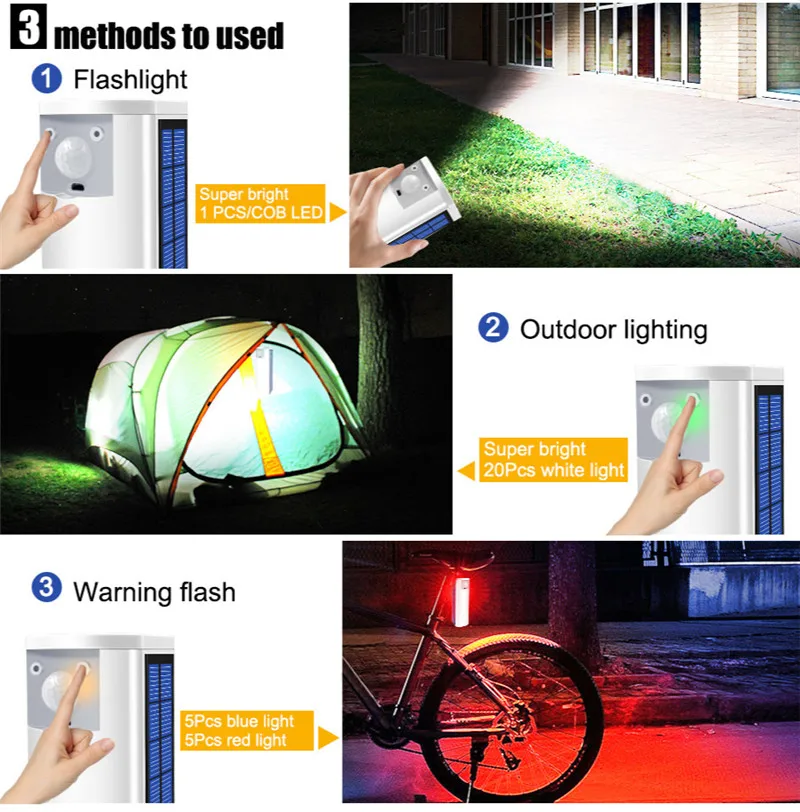 

Multifunctional Solar Lighting 650lm Portable Solar Flashlights Torches Phone Charger Outdoor Indoor Waterproof Lamp for Camping