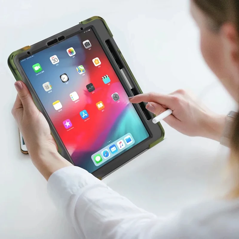 

Heavy Duty Shockproof Case For iPad Pro 11 inch 2018 Tablet Kickstand Silicon Cover for new iPad Pro 11 A1980 case Pen Holder