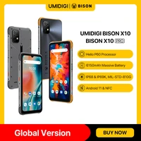 UMIDIGI BISON X10 X10 Pro Global Version Smartphone NFC IP68 Cellphone 64GB 128GB Helio P60 20MP Triple Camera 6 53 HD  6150mAh