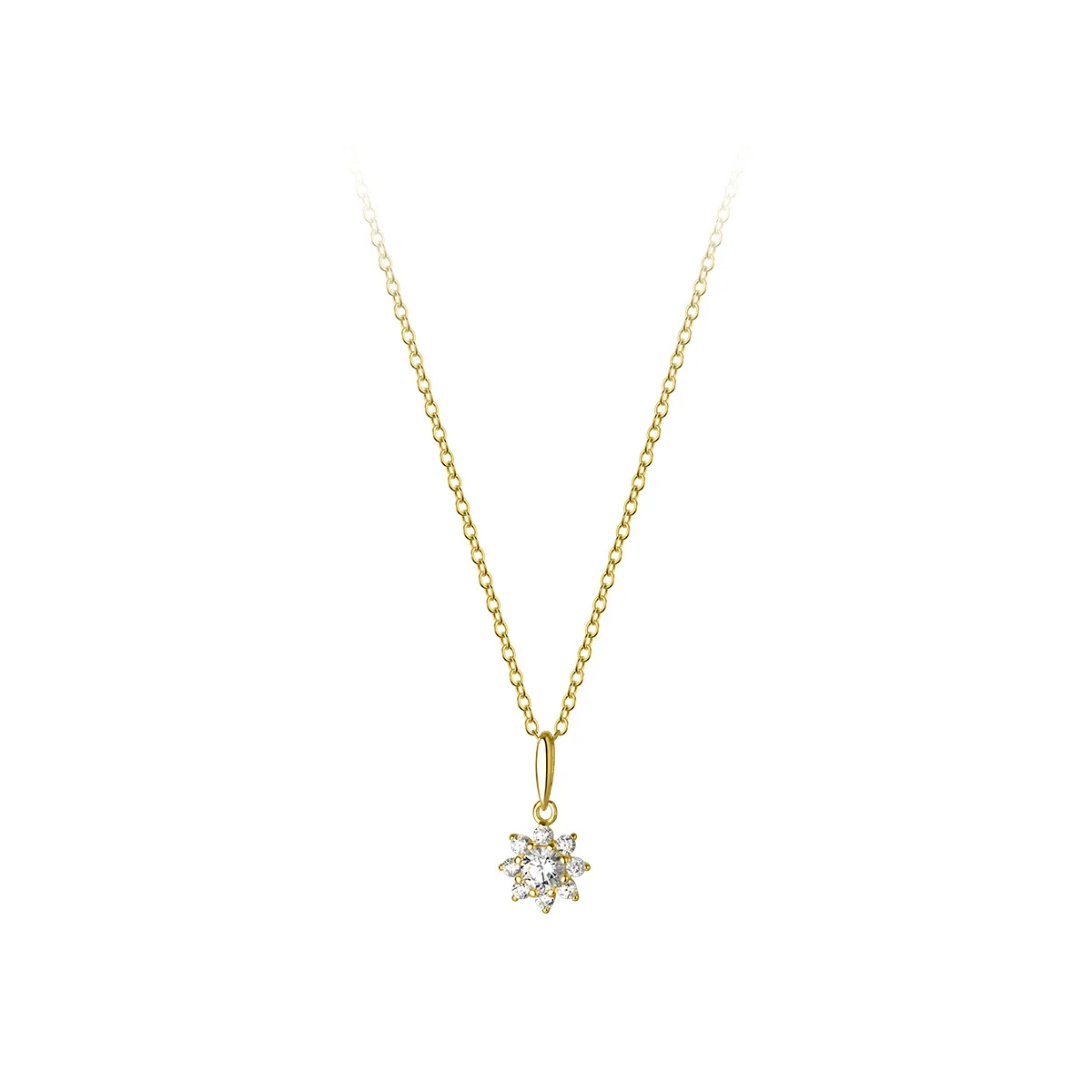 Dreamhonor 100% 925 Стерлинговое Серебро искусственный Цирконий цветок ожерелья с