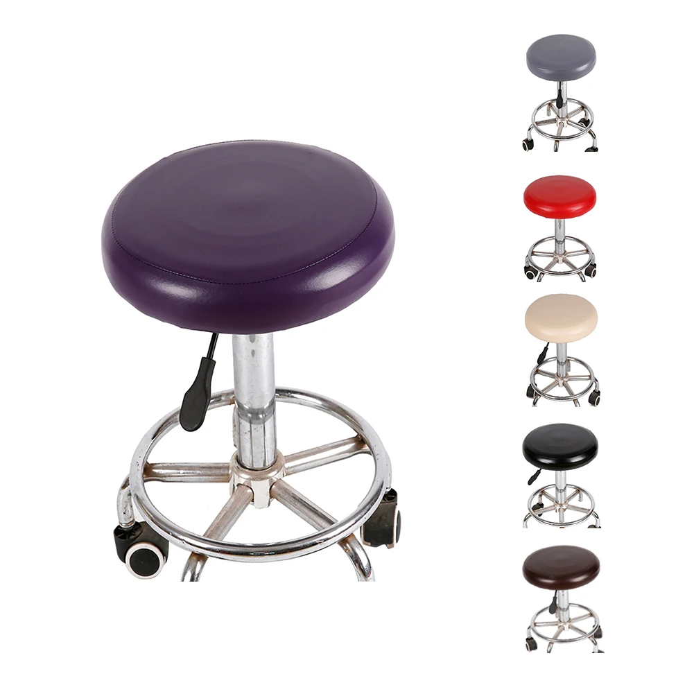 Простой PU искусственная кожа круглый стул крышка Водонепроницаемый Эластичный с