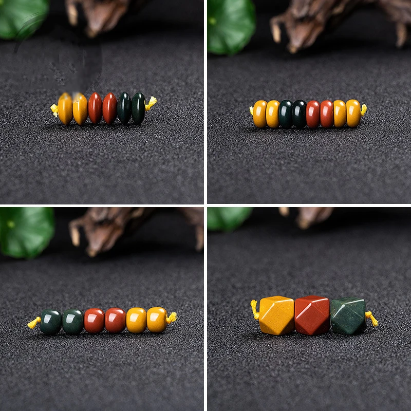 

3 pcs /lot Natural Alxa Stone Irregular Bead Red Yellow Green Color Single Stone Separated Beads Accessories DIY Bracelets