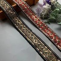 1 yards sequin diamond lace trim ribbons fabric embroidery for garments headdress ethnic wedding decor sewing handmade supplies