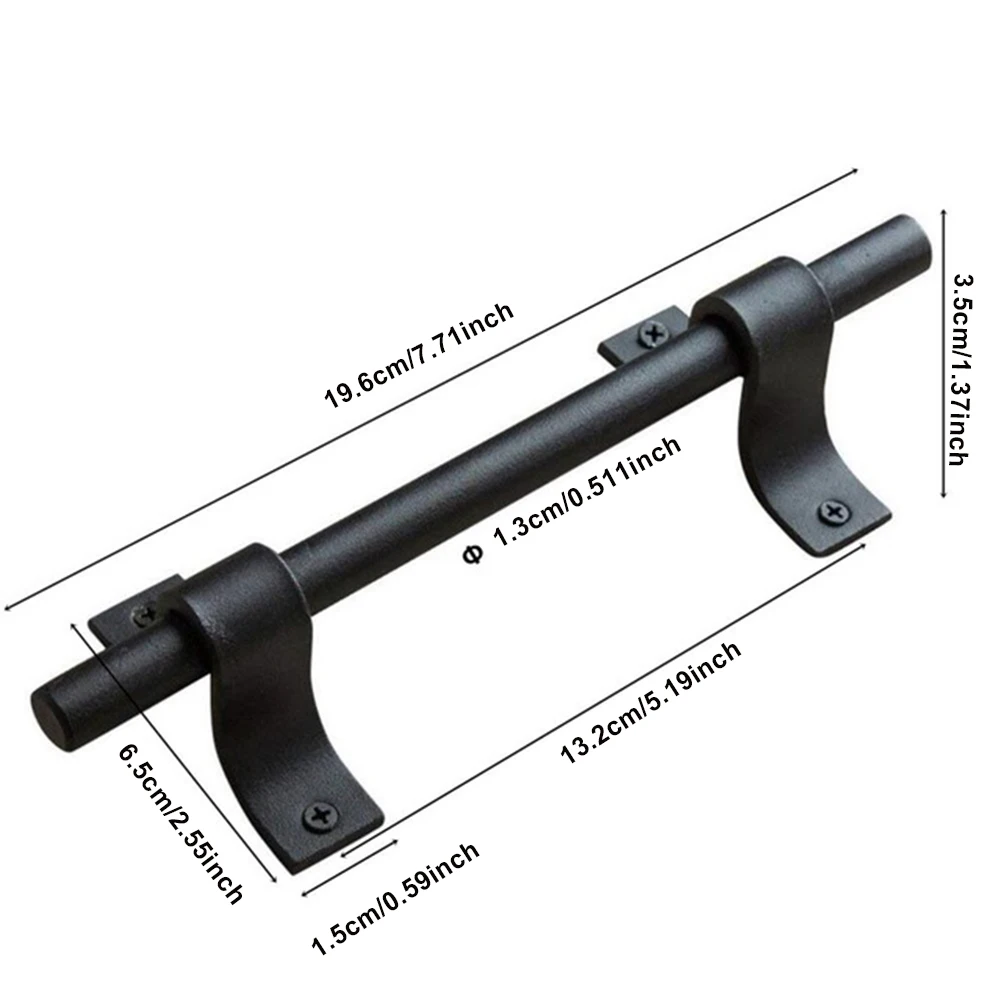 1 шт. углеродного Сталь двери сарая ручка черный Heavy Duty деревянные раздвижные