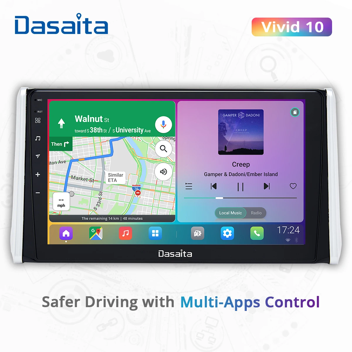 Автомобильный радиоприемник Dasaita для Toyota RAV4 2018 2019 2020 Apple Carplay Android автомобильный
