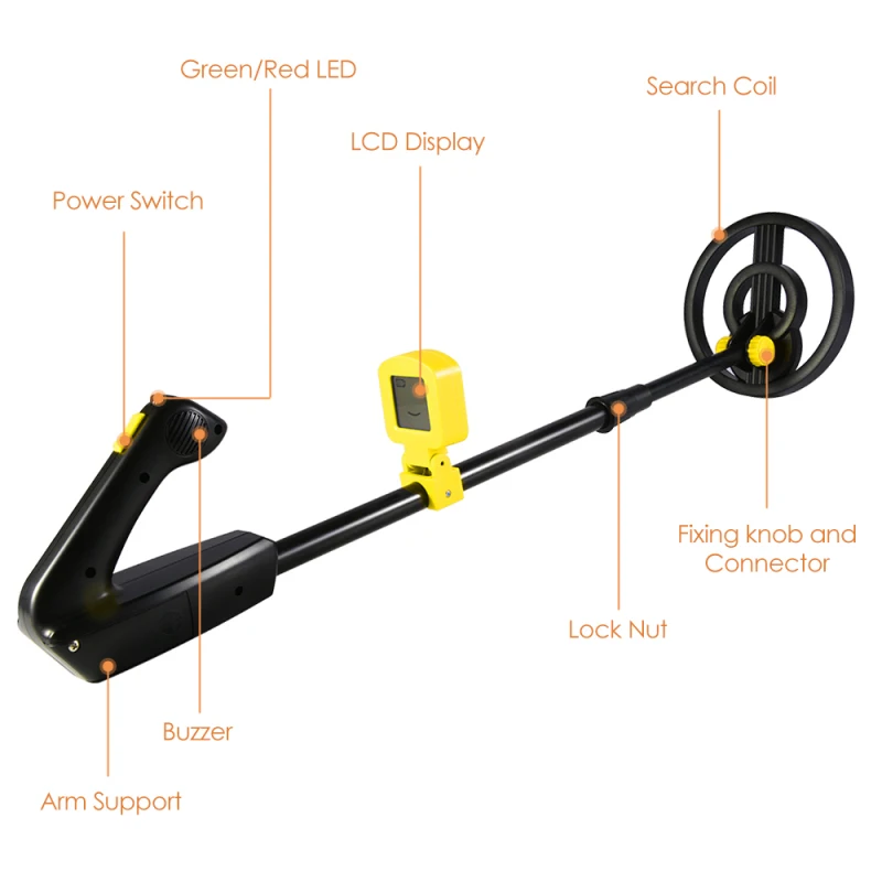 

Lightweight Metal Detector For Kids Waterproof Kid Gold Detector Search Coil Adjustable For Junior Youth With High Accuracy