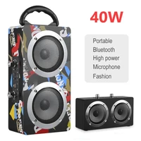 40w subwoofer portable outdoor wireless bluetooth speaker system karaoke music center with microphone boombox high power speaker