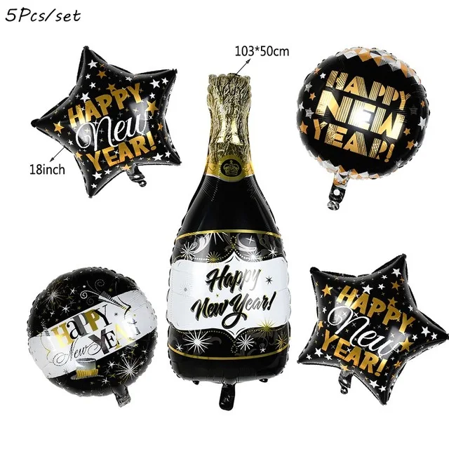 

2021 Happy New Year Merry Christmas Foil Balloons Decoration For Home Disposable Tableware Kit New Year Eve Xmas Party Supplies