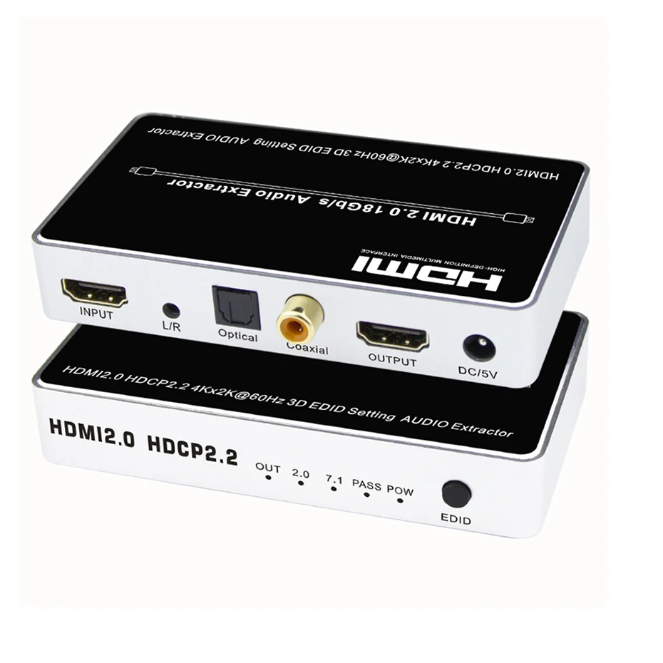 HDMI 2,0 аудио экстрактор 7.1Ch 4K 60Hz HDMI коммутатор аудио сплиттер 1X1 HDMI 5.1Ch аудио экстрактор сепаратор HDMI toslink аудио
