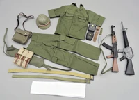 hot sales 16th vietnam war guerrilla soldiers clothing equipment akm16 rifle set for usual 12 inch doll action