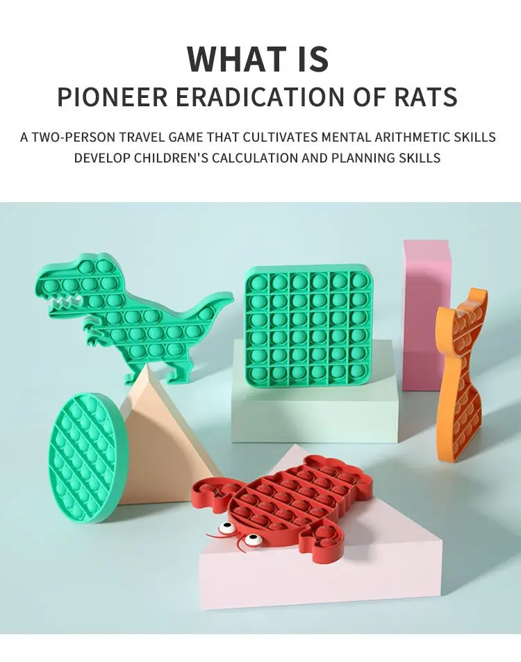 

Kawaii Animal-shaped Kids Game Stress Relief Squishy Fidget Hand Toys for Adult Children Funny Mini Push Bubble Fidget Toys