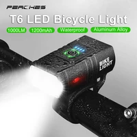2pcs led bicycle front rear lights usb charge 1000lm t6 led ciclismo bike front lamp ipx4 flashlight bike accessories