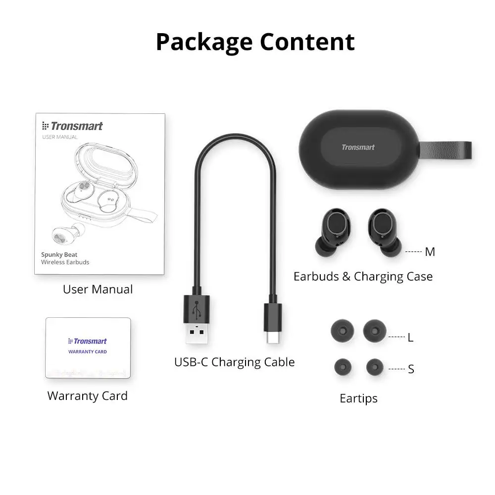 [] оригинальные наушники Tronsmart Spunky Beat TWS Bluetooth 5,0 с QualcommChip с глубоким басом, водонепроницаемые беспроводные наушники
