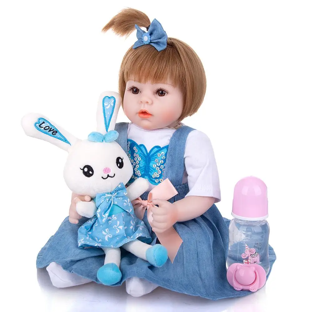 

KEIUMI 18 Inch Realistic Reborn Girl Doll Babies Soft Vinyl Cloth Body Lovely Boneca Bebe Reborn Toys For Children Playmate Gift