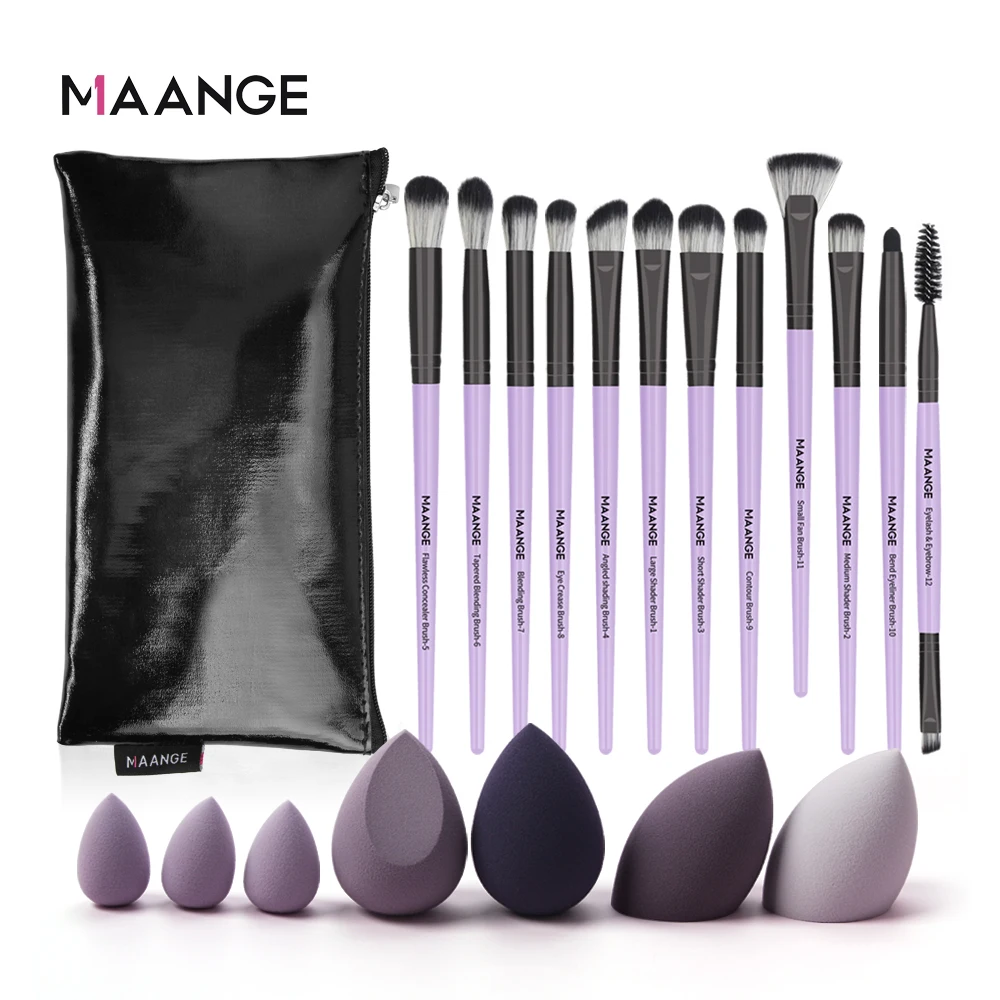 MAANGE Pro набор кистей для теней век с сумкой и буфами бровей Eyeline тени основа BB крем