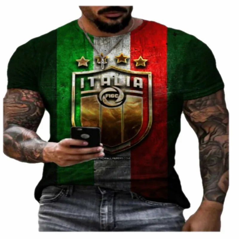 

Summer men's T-shirt national flag 3D printing clothing fashion street loose personality quick-drying large size O-neck shirt