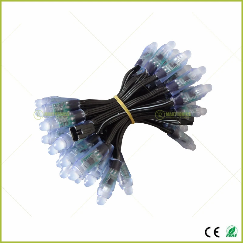 100 шт. DC5V/DC12V WS2811 IC 12mmRGB светодиодная модульная гирлянда черный провод Пиксельная