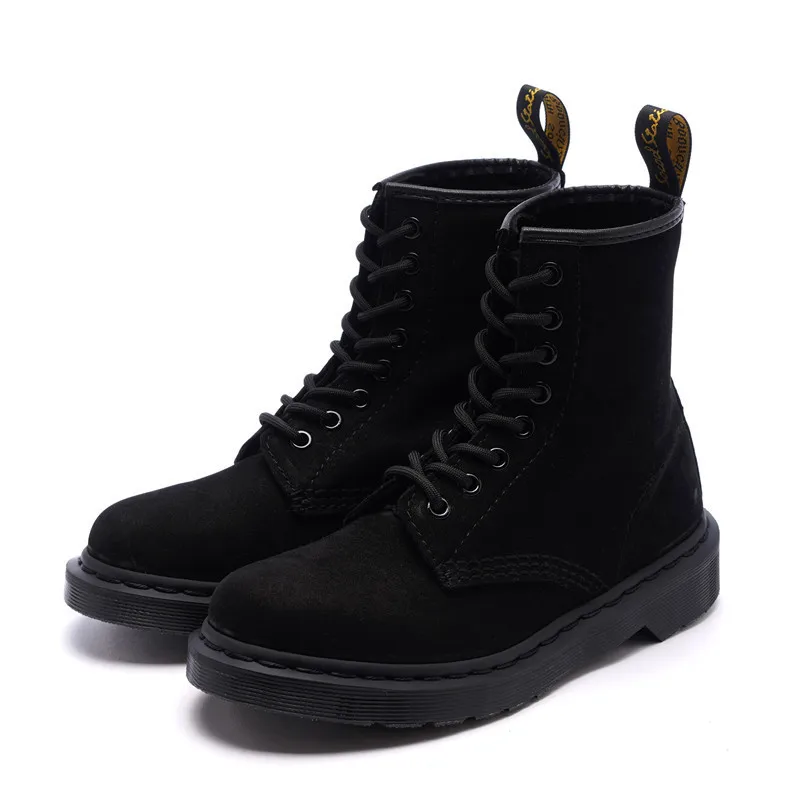 Ботинки Martin Женские матовые полусапожки из коровьей кожи на плоской подошве в