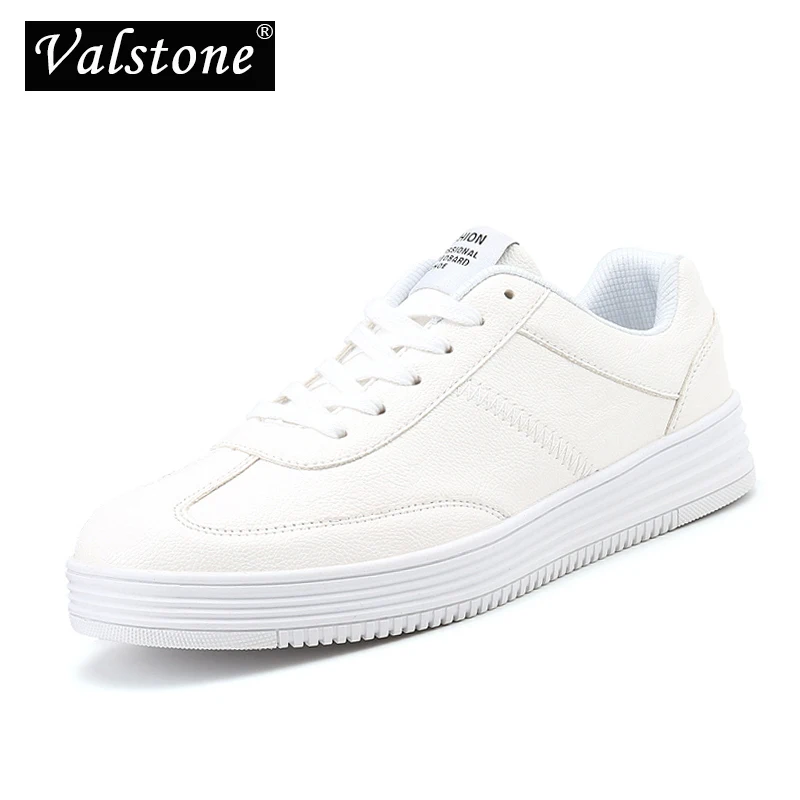 Valstone мужские кожаные повседневные кроссовки обувь для влюбленных белые туфли