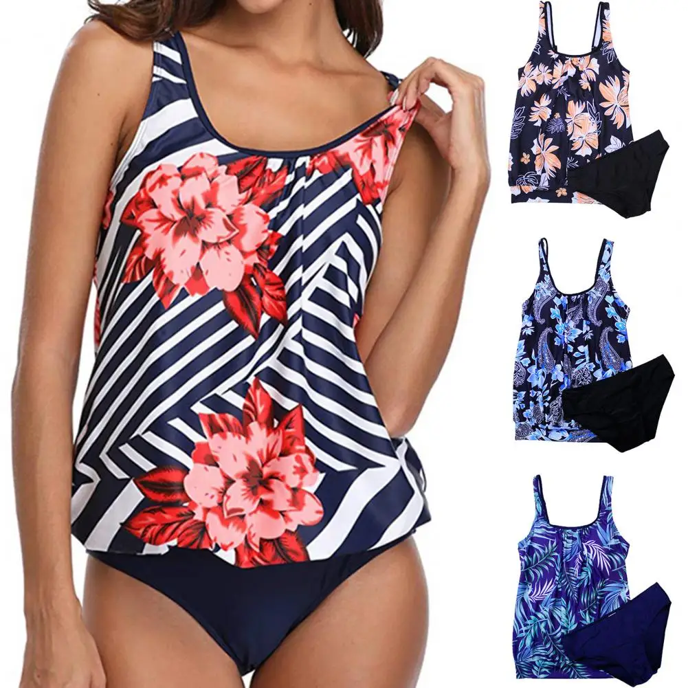 

Plus Size 2021 Summer Backless U-neck High Elasticity Padded Swimming Suit Bathing Suit Beachwear for Swimming Pool