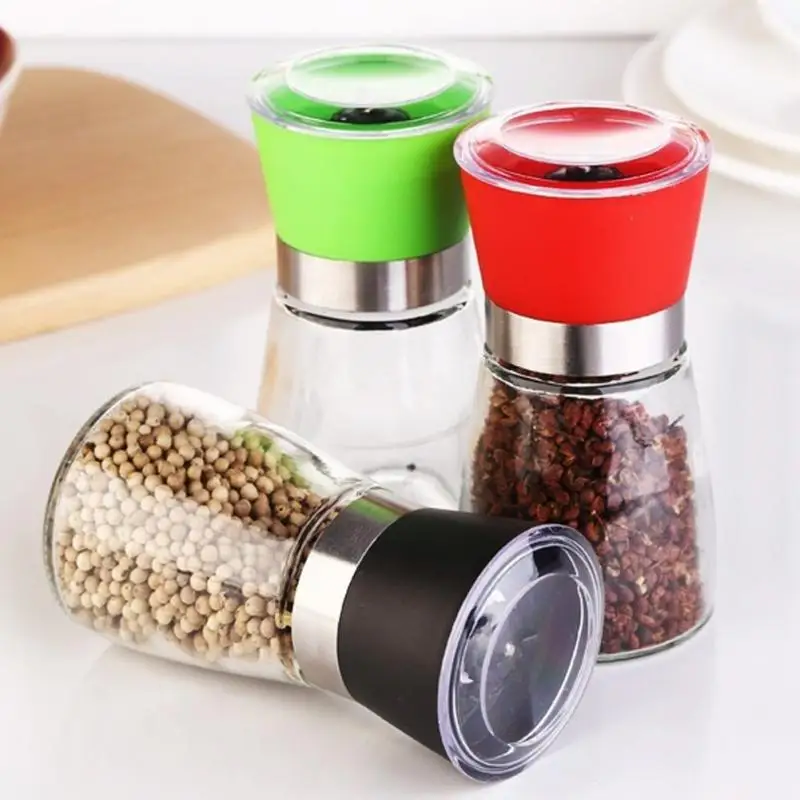 

Muti-function Plastic Grinding Bottles Salt Pepper Mill Grinder Pepper Grinders Shaker Spice Container Condiment Jar Holder