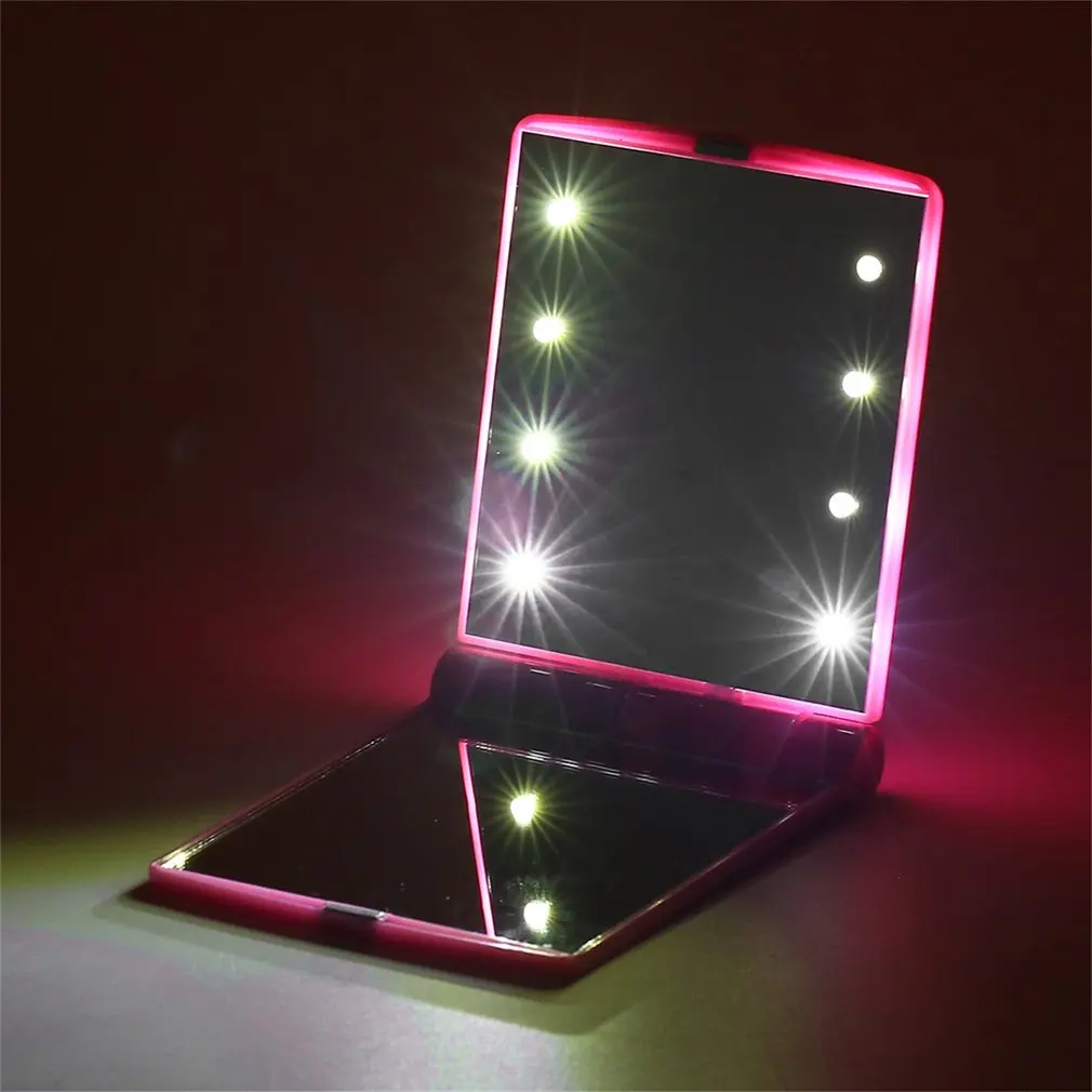 Портативное 8 светодиодный косметическое зеркало с низкой мощностью для женщин