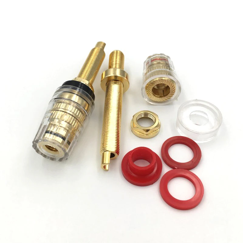 

2Pcs Brass Crystal Binding Post for Thread Audio Speaker Amplifier 4mm Banana Plug Terminals Connector 67MM W17
