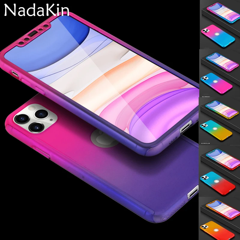 Градиентный цвет кристалл ультра тонкий чехол для samsung Galaxy S10E S10 S9 S8 Plus Note 8 9 S7 Edge 360