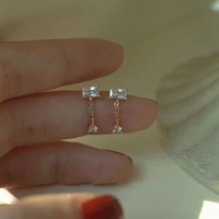 silvology 925 sterling silver firefly zircon chain stud earrings for women french 14k gold anti allergic earrings office jewelry